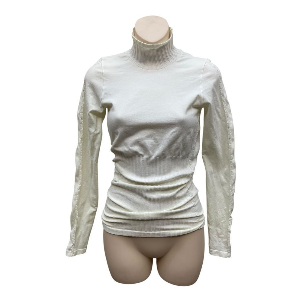 Vintage Y2K Guess Ivory Turtleneck Sweater Size M/L Stretch